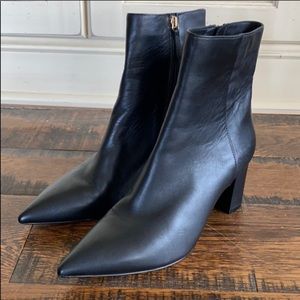 J.crew Sadie leather black heeled ankle booties